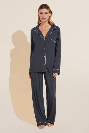 Deep Grey Pink Women Eberjey Gisele TENCEL™ Modal Long PJ Set Pajamas | PCM248OD