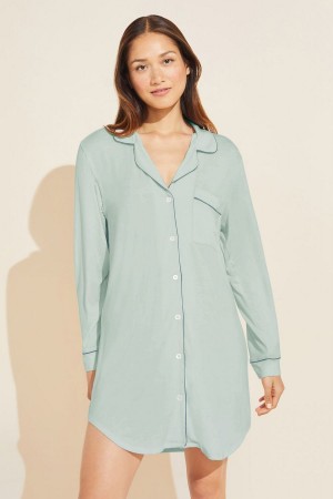 Green Women Eberjey Gisele TENCEL Modal Sleepshirt Pajamas | YCB915FR