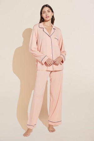 Rose Navy Women Eberjey Gisele TENCEL™ Modal Long PJ Set Pajamas | KFD3220CS