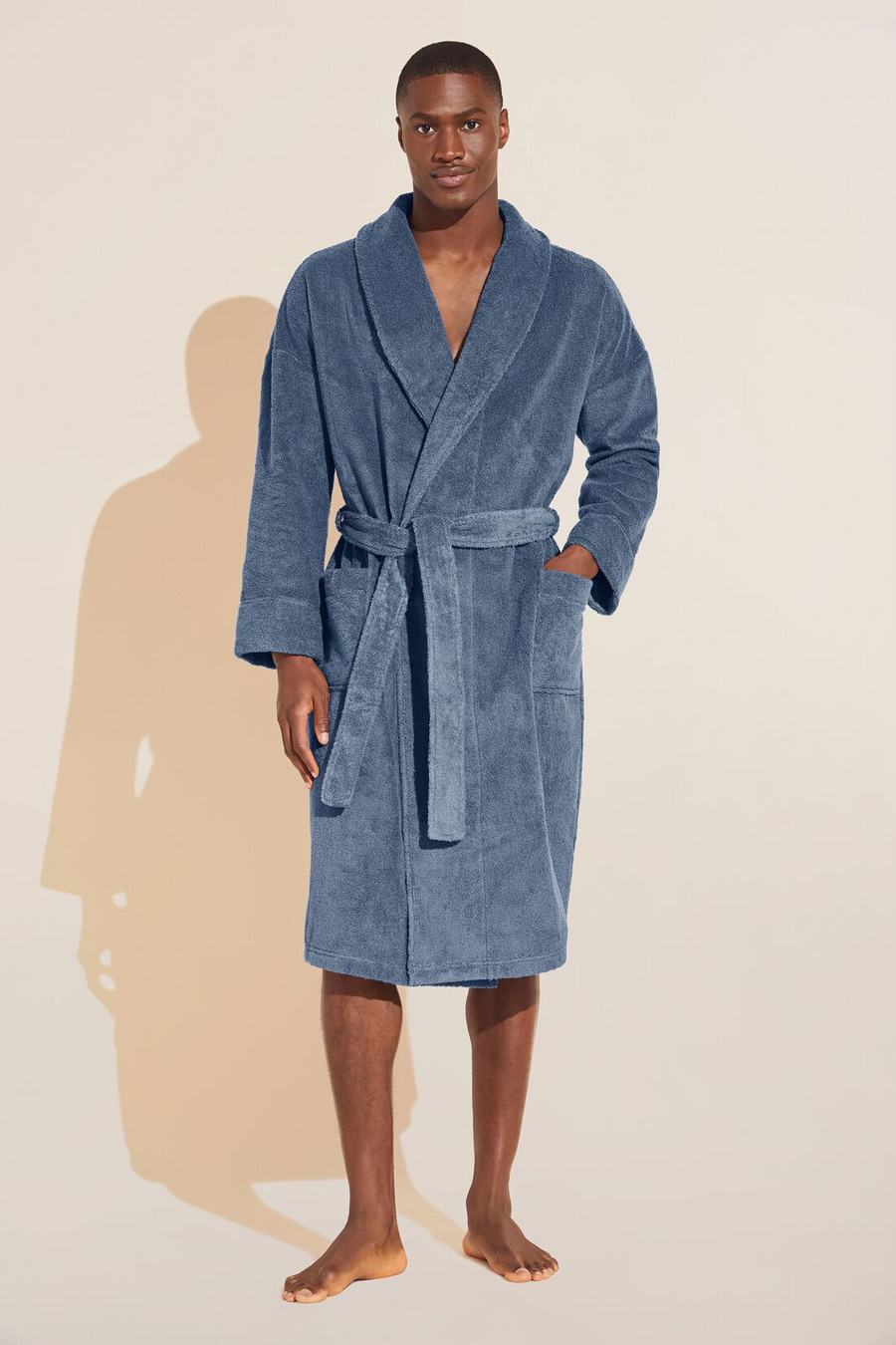 Blue Men Eberjey Terry Gender Neutral Robe | ZXV579AU