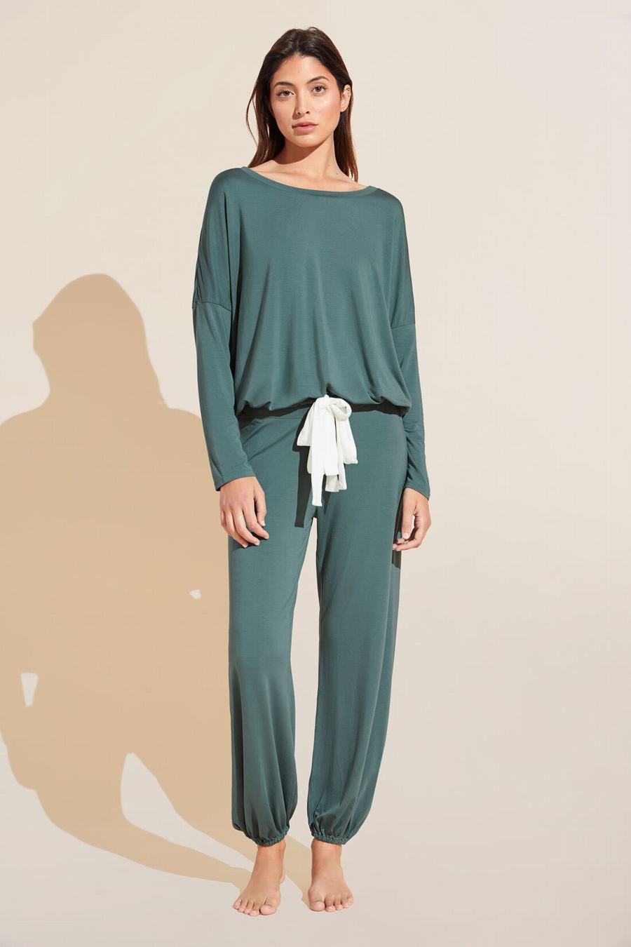 Dark Green Women Eberjey Gisele TENCEL™ Modal Slouchy Set Pajamas | VRM694HS