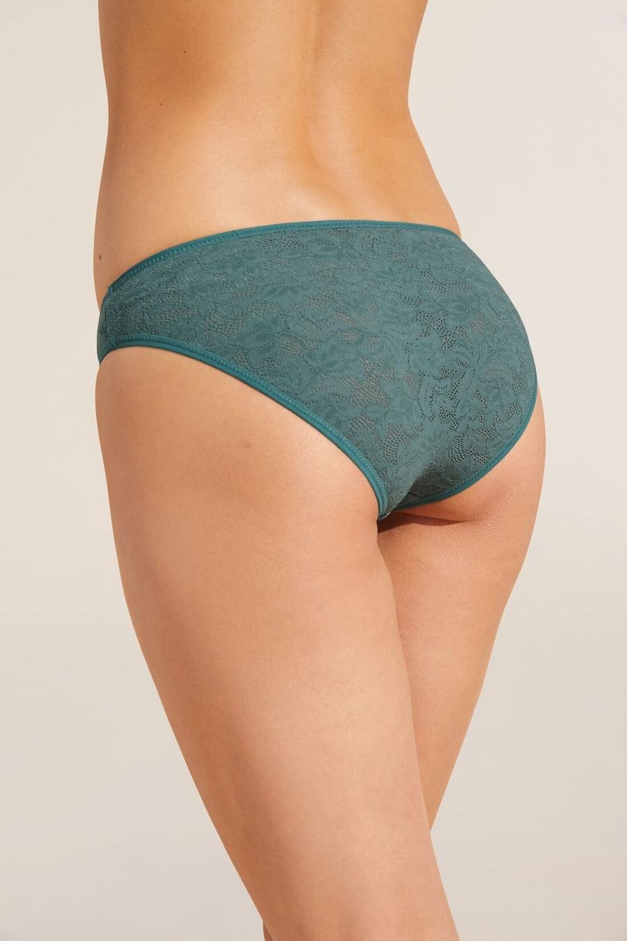 Green Women Eberjey Soft Stretch Recycled Lace High Leg Briefs | DMH2187AE