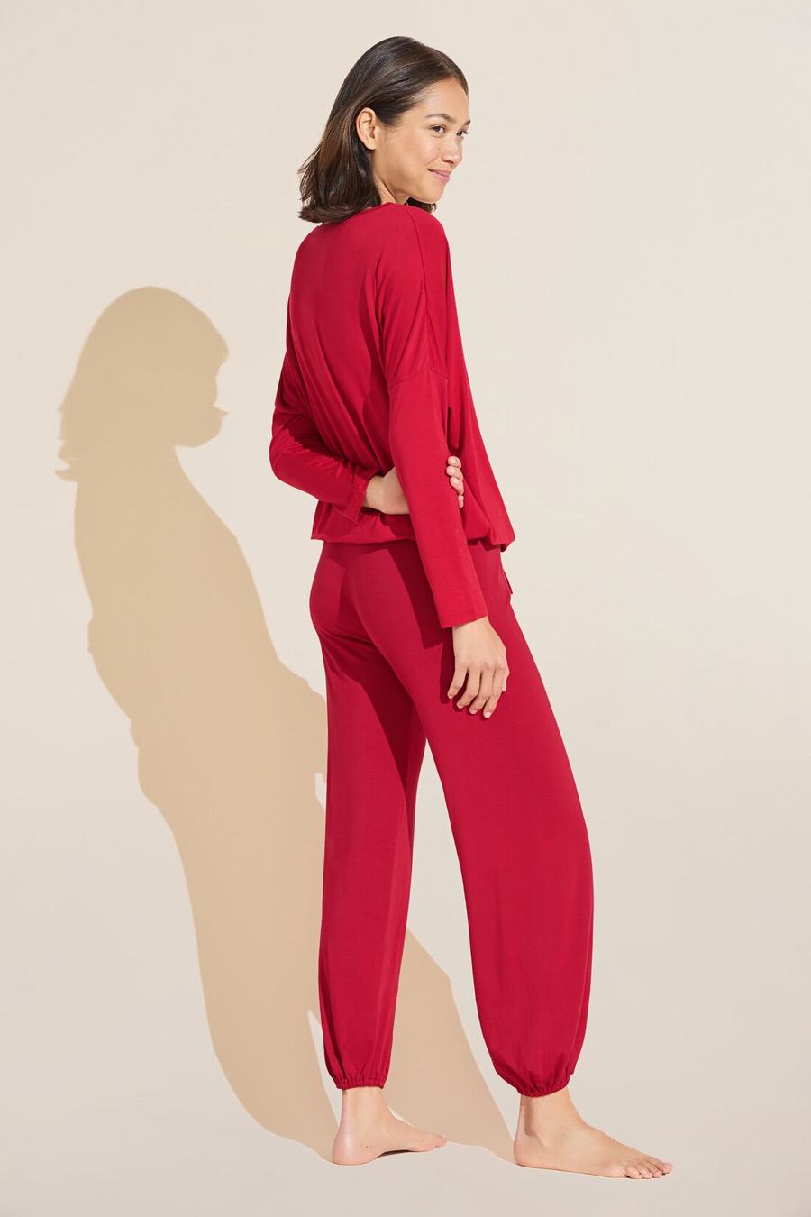 Red Women Eberjey Gisele TENCEL™ Modal Slouchy Set Pajamas | HLQ2865BE