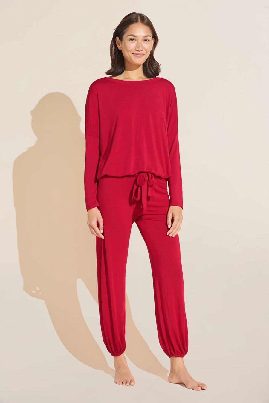 Red Women Eberjey Gisele TENCEL™ Modal Slouchy Set Pajamas | HLQ2865BE