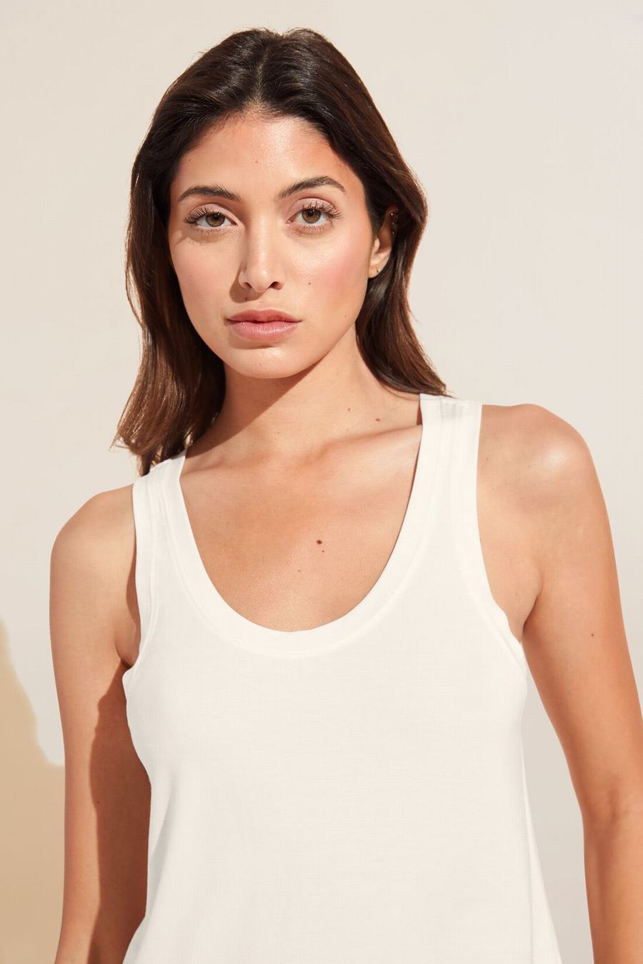 White Women Eberjey Gisele TENCEL™ Modal Everyday Tank Top | QHP2833DT