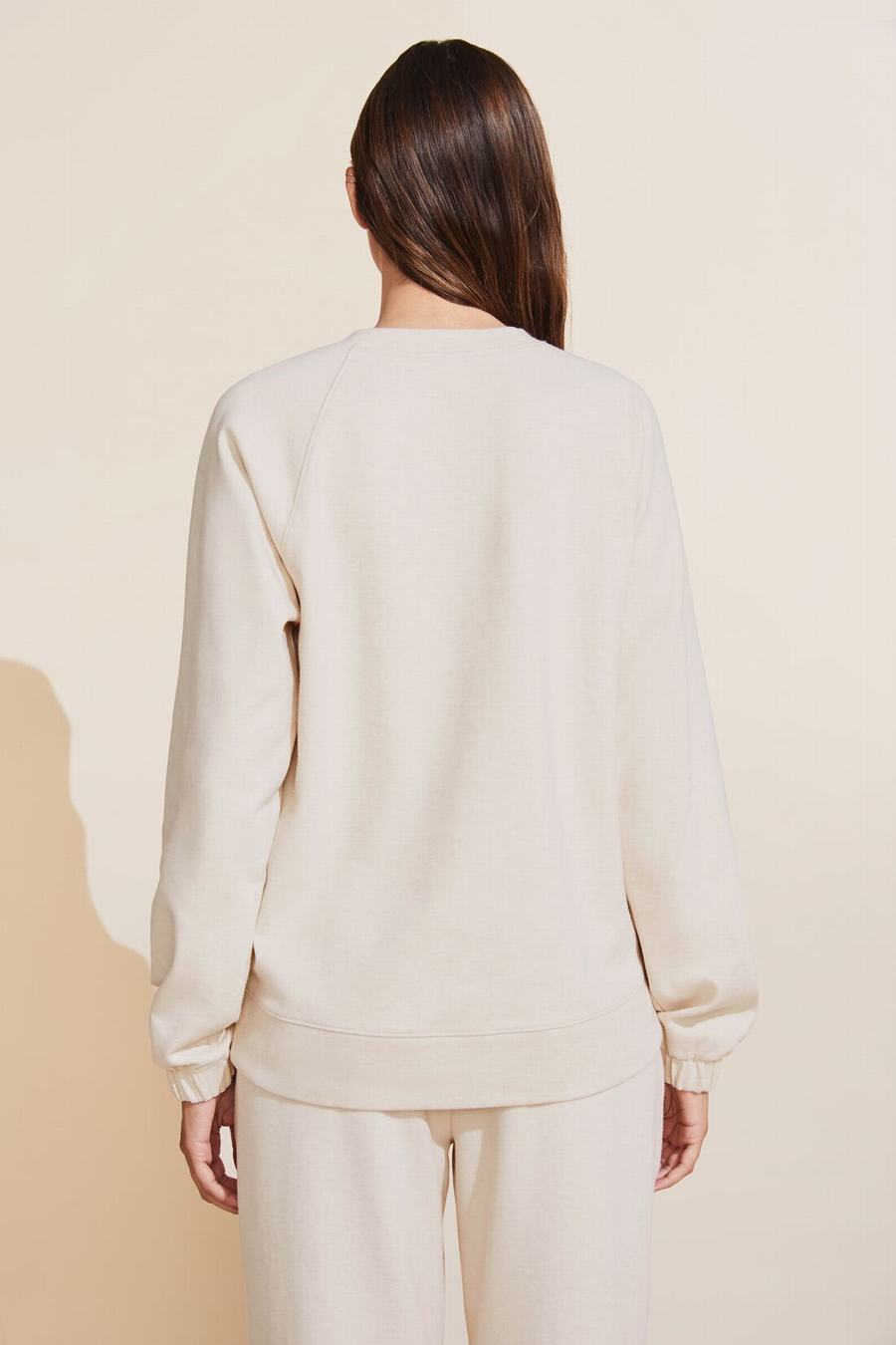 White Women Eberjey Luxe Sweats Sweatshirt | MEN1841IV